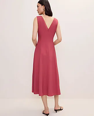 Ann Taylor Petite V-Neck Flare Midi Dress sold by Ann Taylor product image thumbnail 2
