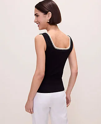 Ann Taylor Crochet Trim Tank Top sold by Ann Taylor product image thumbnail 2