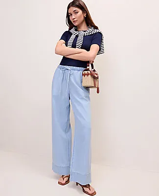 Ann Taylor The Petite Relaxed Wide-Leg Jean sold by Ann Taylor