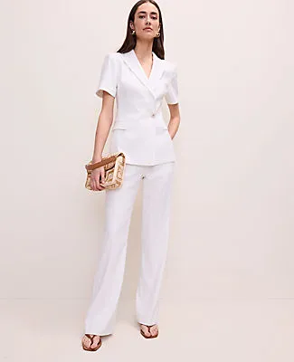 Ann Taylor The Petite High Rise Trouser in Linen Blend sold by Ann Taylor