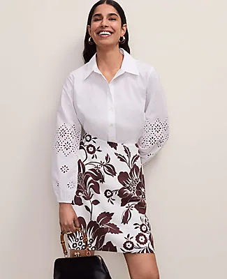 Ann Taylor Eyelet Button Down Shirt sold by Ann Taylor product image thumbnail 2