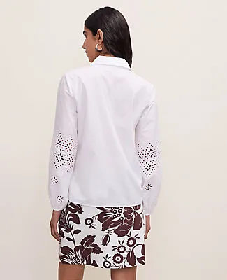 Ann Taylor Eyelet Button Down Shirt sold by Ann Taylor product image thumbnail 3