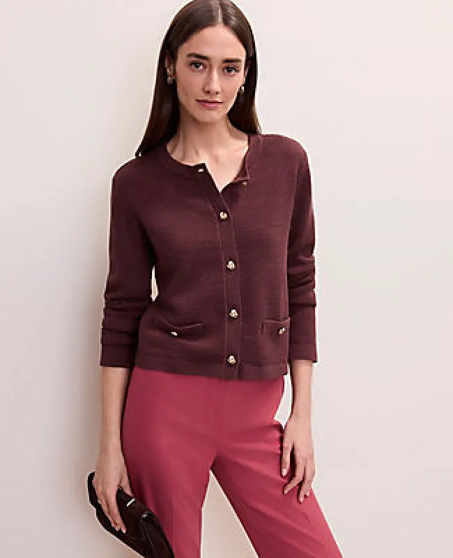 Ann Taylor Crew Neck Sweater Jacket made by Ann Taylor