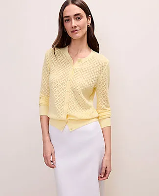 Ann Taylor Pointelle Stitch Ann Cardigan sold by Ann Taylor