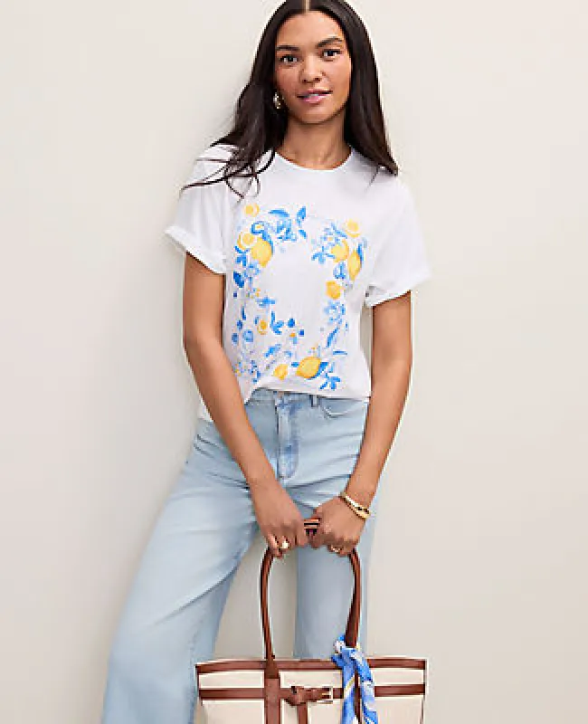 Ann Taylor Weekend Floral Graphic Tee made by Ann Taylor