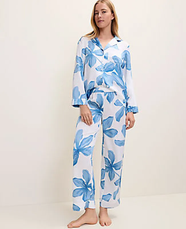 Ann Taylor Floral Satin Pajama Set made by Ann Taylor