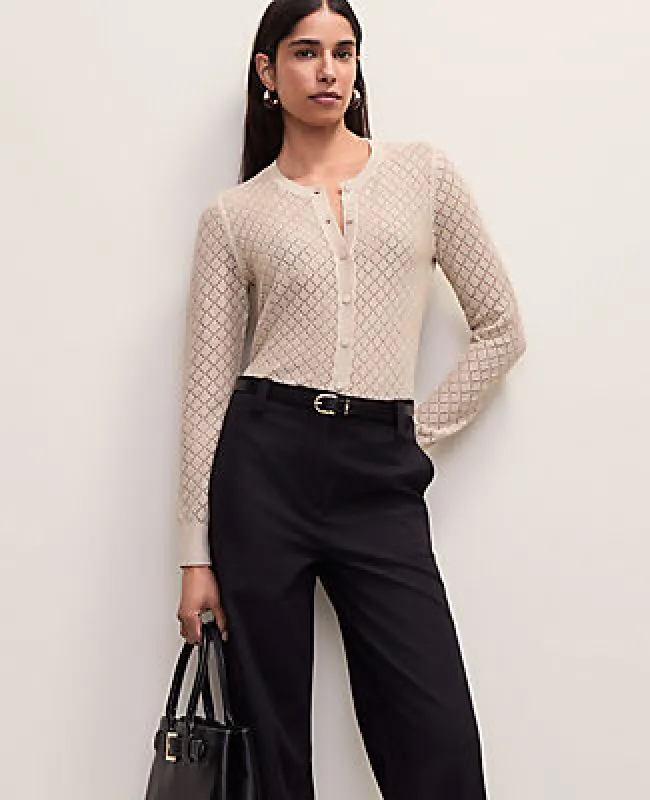 Ann Taylor Petite Metallic Pointelle Stitch Ann Cardigan made by Ann Taylor