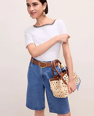 Ann Taylor Crochet Trim Tee sold by Ann Taylor