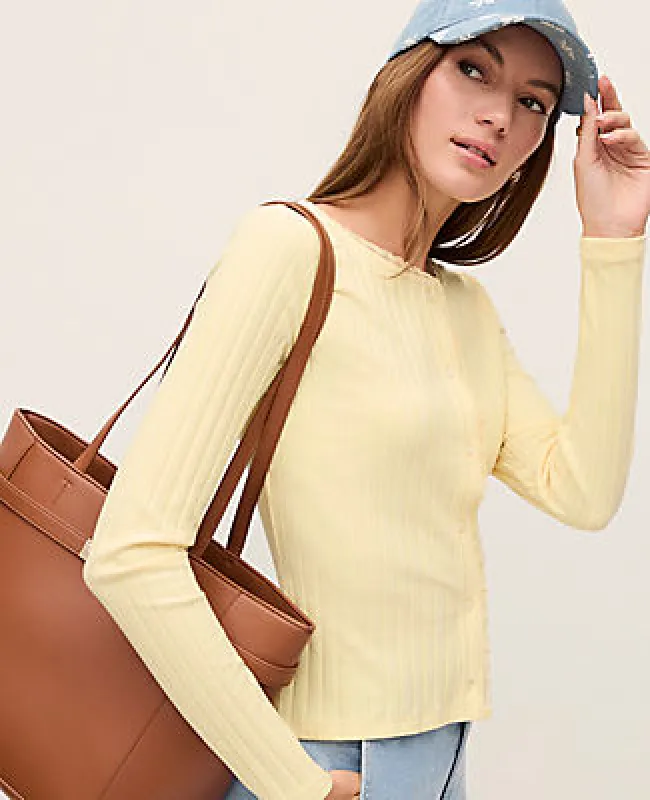 Ann Taylor Weekend Lace Trim Pointelle Cardigan made by Ann Taylor