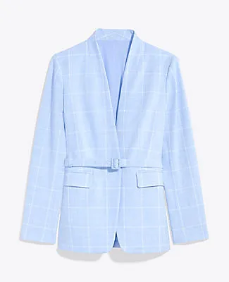 Ann Taylor The Collarless Belted Blazer in Windowpane sold by Ann Taylor product image thumbnail 4