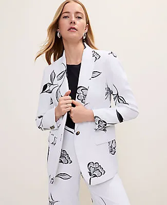 Ann Taylor The Petite Longline Blazer in Floral Print sold by Ann Taylor product image thumbnail 3
