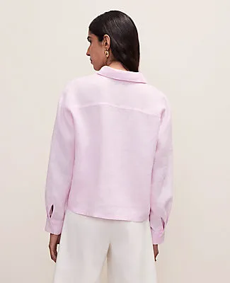 Ann Taylor Petite Weekend Linen Button Down Shirt sold by Ann Taylor product image thumbnail 2