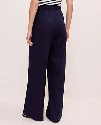Ann Taylor Petite Weekend Easy Fit Wide-Leg Pant in Linen Blend sold by Ann Taylor product image thumbnail 3