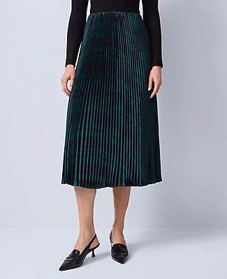 Ann Taylor Plaid Pleated Midi Skirt sold by Ann Taylor product image thumbnail 2
