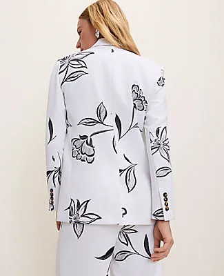 Ann Taylor The Petite Longline Blazer in Floral Print sold by Ann Taylor product image thumbnail 2