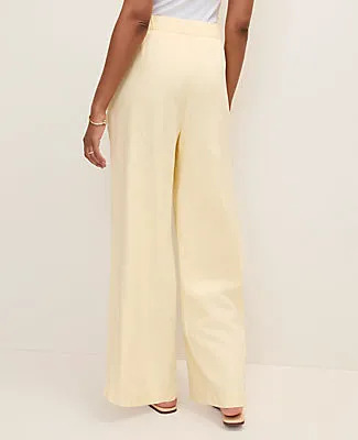 Ann Taylor Petite Weekend Collection Easy Fit Wide-Leg Pant in Linen Blend sold by Ann Taylor product image thumbnail 3