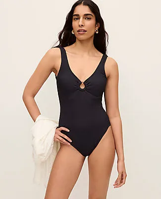 Ann Taylor Tortoiseshell Ring One Piece Swimsuit sold by Ann Taylor