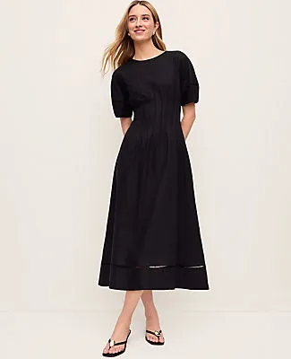 Ann Taylor Petite Pintuck Linen Blend Midi Dress sold by Ann Taylor