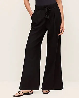 Ann Taylor Petite Weekend Easy Fit Wide-Leg Pant in Linen Blend sold by Ann Taylor product image thumbnail 2
