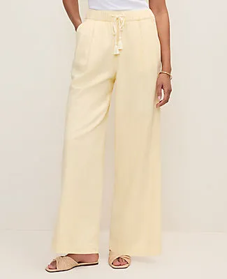Ann Taylor Petite Weekend Collection Easy Fit Wide-Leg Pant in Linen Blend sold by Ann Taylor product image thumbnail 2