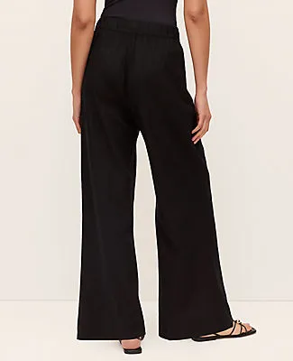 Ann Taylor Petite Weekend Easy Fit Wide-Leg Pant in Linen Blend sold by Ann Taylor product image thumbnail 3