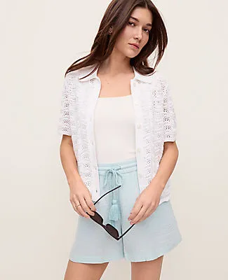 Ann Taylor The Petite Pull-On Short in Cotton Gauze sold by Ann Taylor product image thumbnail 2