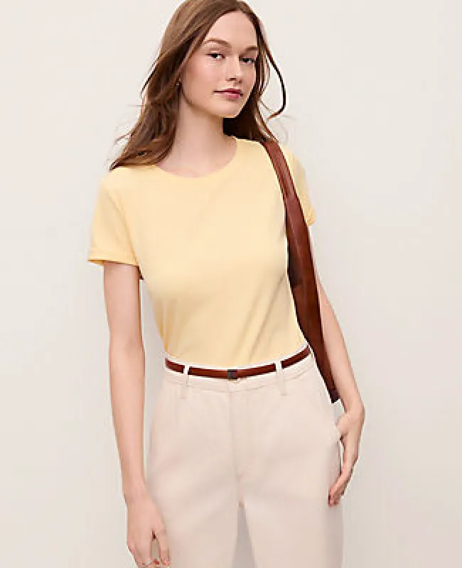Ann Taylor Weekend Crew Neck Tee made by Ann Taylor