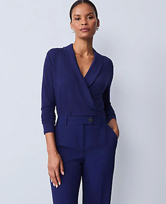 Ann Taylor Shawl Collar Wrap Top made by Ann Taylor