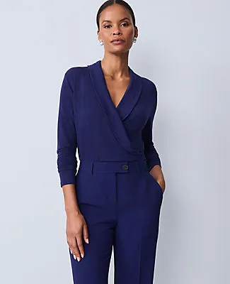 Ann Taylor Shawl Collar Wrap Top sold by Ann Taylor
