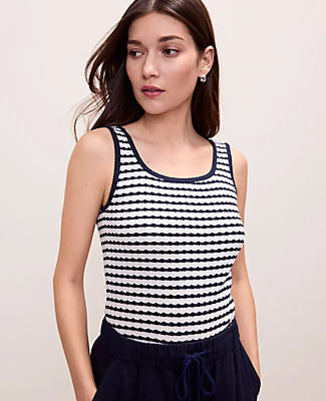 Ann Taylor Weekend Pointelle Tank Top made by Ann Taylor