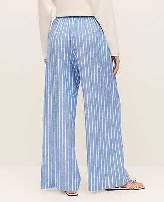 Ann Taylor Weekend Collection Striped Easy Fit Wide-Leg Pant in Linen sold by Ann Taylor product image thumbnail 3