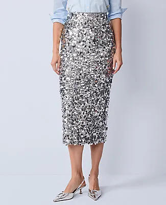 Ann Taylor Petite Sequin Column Midi Skirt sold by Ann Taylor product image thumbnail 2
