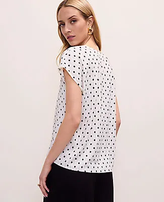 Ann Taylor Polka Dot Mixed Media Top sold by Ann Taylor product image thumbnail 2
