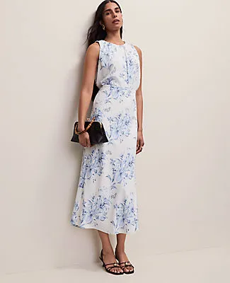 Ann Taylor Floral Bias Midi Slip Skirt sold by Ann Taylor