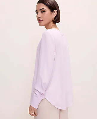 Ann Taylor Petite Mixed Media Pleat Front Top sold by Ann Taylor product image thumbnail 2