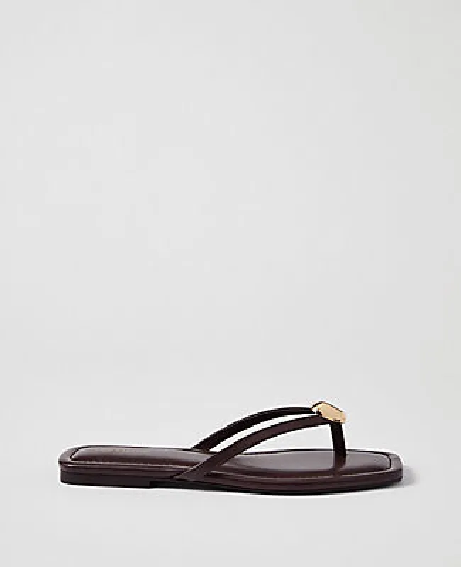 Ann Taylor Weekend Leather Embellished Flip Flop Sandal made by Ann Taylor