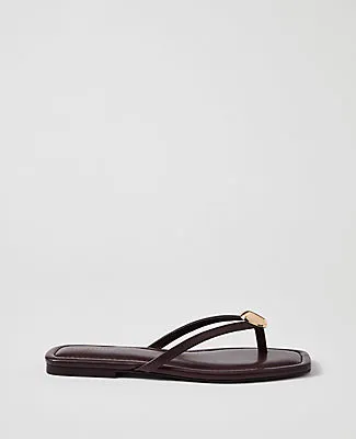 Ann Taylor Weekend Leather Embellished Flip Flop Sandal sold by Ann Taylor