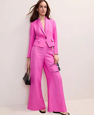 Ann Taylor The Petite Statement Palazzo Pant in Linen Blend sold by Ann Taylor