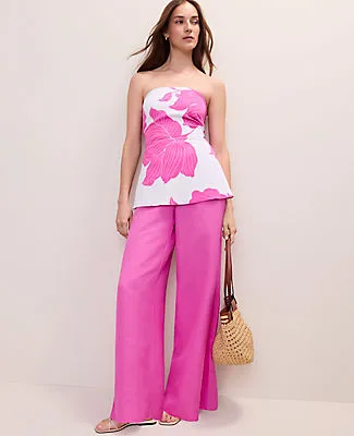 Ann Taylor The Petite Statement Palazzo Pant in Linen Blend sold by Ann Taylor product image thumbnail 4