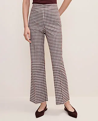 Ann Taylor The Petite Side Zip Flare Pant in Gingham sold by Ann Taylor product image thumbnail 2