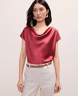 Ann Taylor Satin Cowl Neck Top sold by Ann Taylor