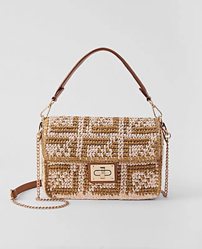 Ann Taylor Weekend Geo Raffia Crossbody made by Ann Taylor