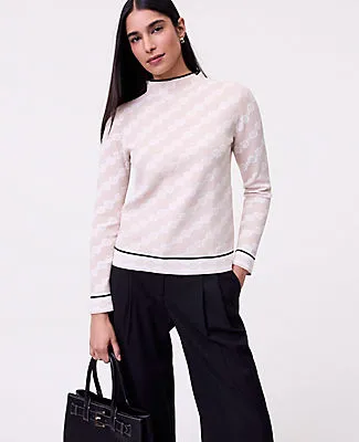 Ann Taylor Geo Mock Neck Sweater sold by Ann Taylor product image thumbnail 3