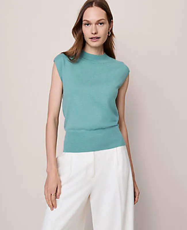 Ann Taylor Refined Mock Neck Sweater Shell Top made by Ann Taylor