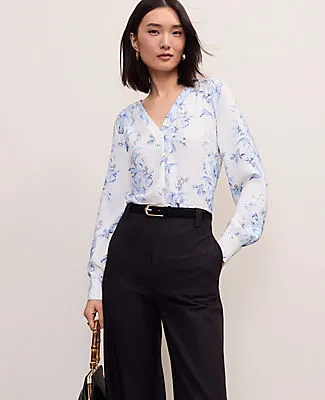 Ann Taylor Petite Floral Pleat Front Top sold by Ann Taylor
