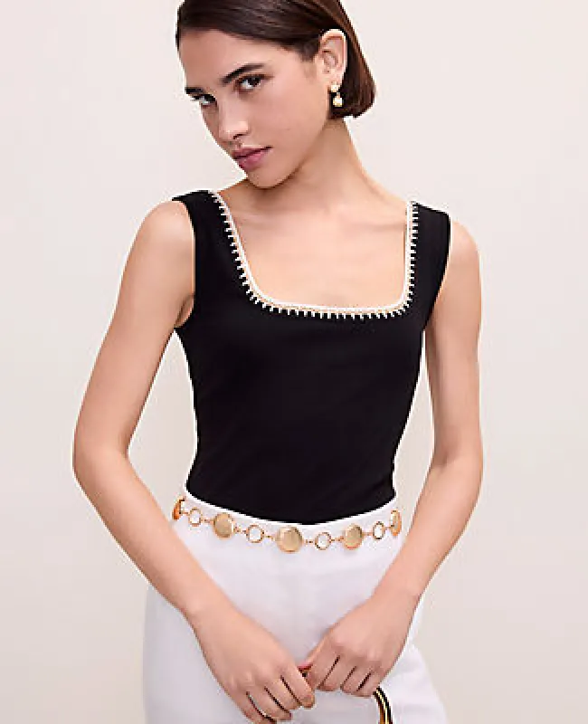 Ann Taylor Crochet Trim Tank Top made by Ann Taylor