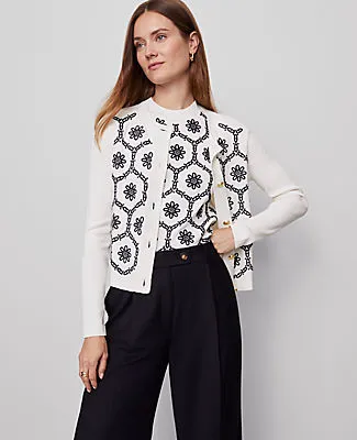 Ann Taylor Floral Embroidered Cardigan sold by Ann Taylor product image thumbnail 3