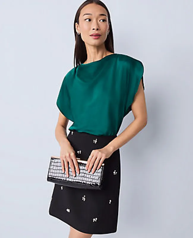 Ann Taylor Draped Satin Blouse made by Ann Taylor
