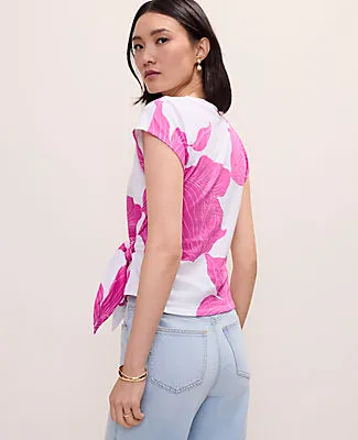 Ann Taylor Petite Floral Tie Waist Tee sold by Ann Taylor product image thumbnail 2