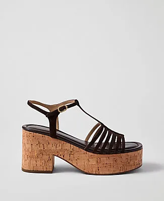 Ann Taylor Suede Platform Sandal sold by Ann Taylor